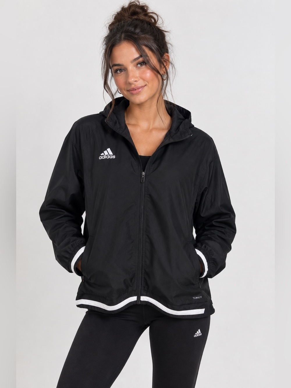 Adidas Women’s Black Full-Zip Climalite Jacket